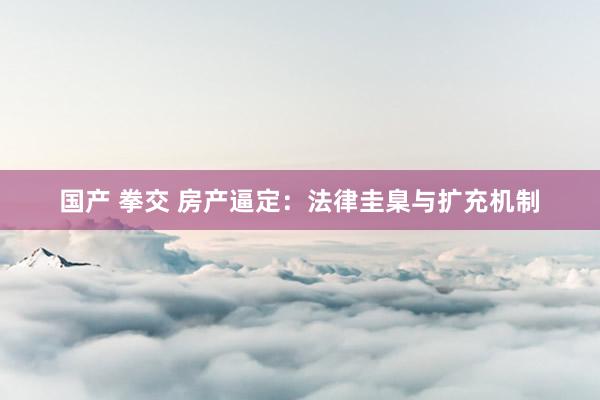 国产 拳交 房产逼定：法律圭臬与扩充机制